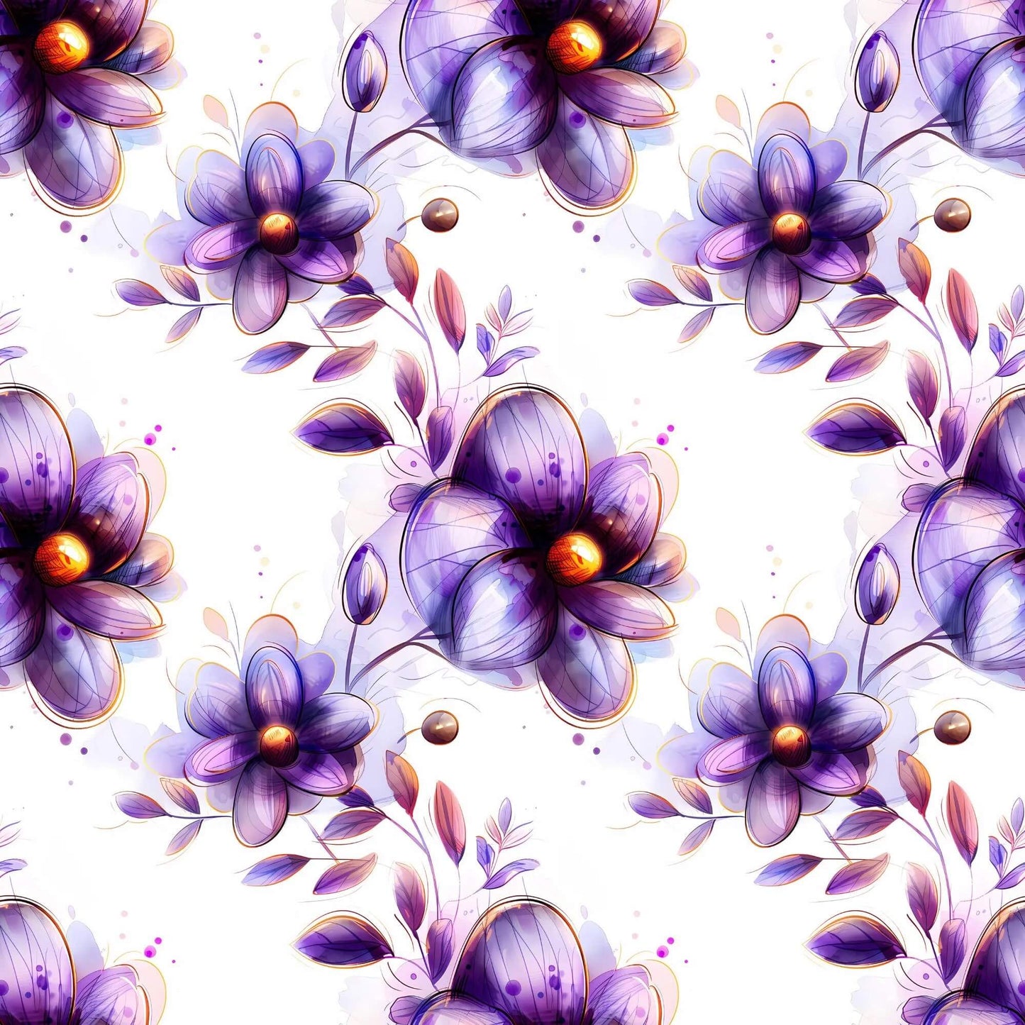 Moderner Blumenstoff Aquarell Stil wiederholendes Design
