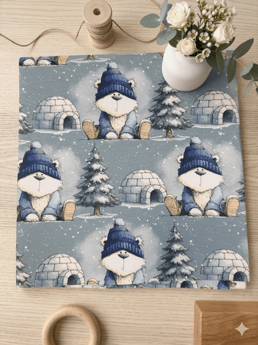 Jersey Winter Bär Kinderstoff OEKO TEX 100 weich Meterware
