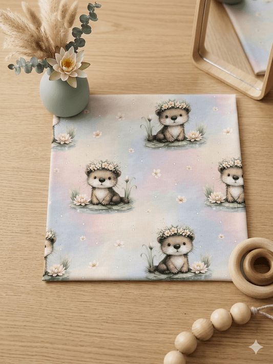 Rib Jersey Otter Blumenkranz Kinderstoff OEKO TEX 100 weich Meterware
