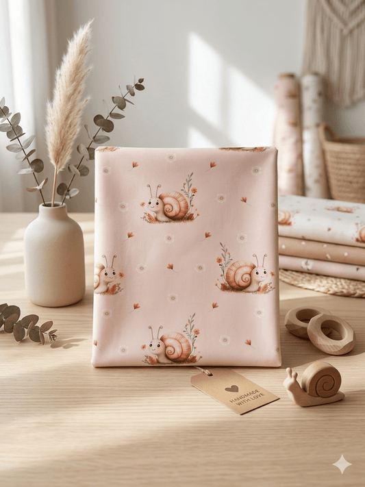 French Terry Schnecke Kinderstoff OEKO TEX 100 weich Meterware
