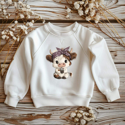 Kuh Bügelmotiv Kinder Tiermotiv DTF Folie DIY Kleidung
