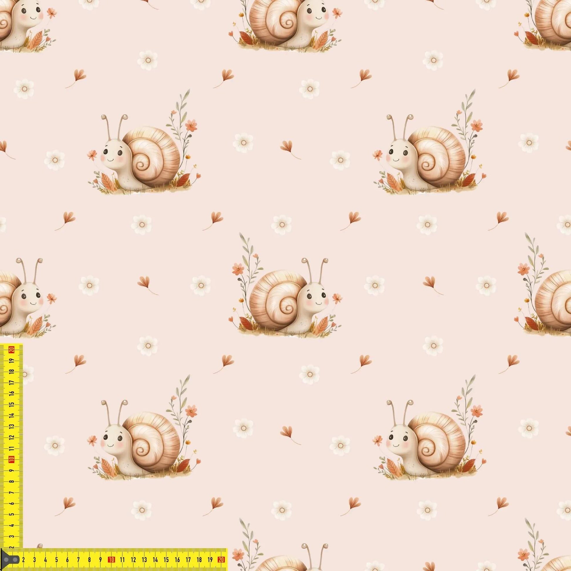 Kinderstoffe Schnecke French Terry OEKO TEX zertifiziert

