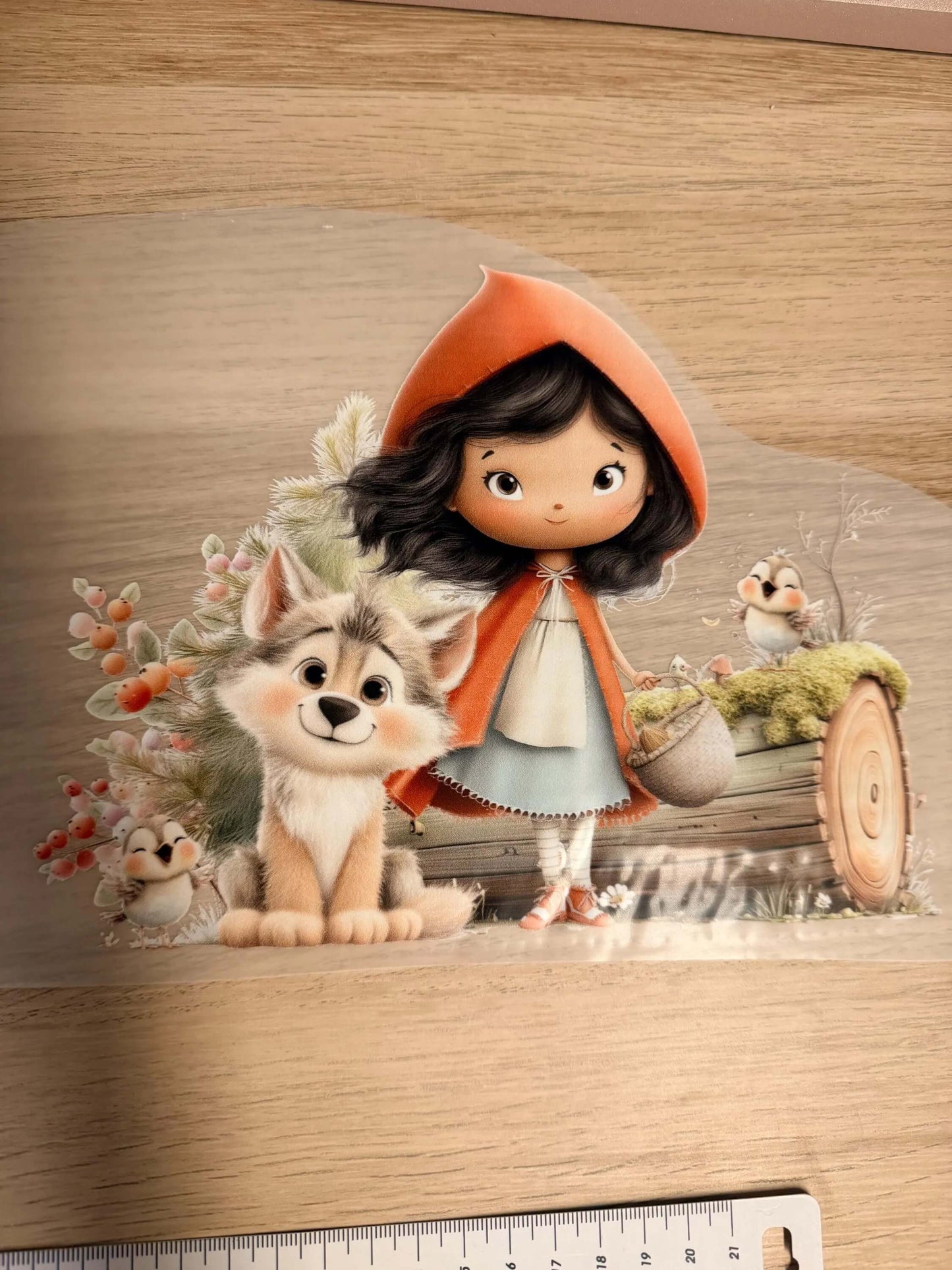 Rotkäppchen Bügelbild 15x19 cm für Shirts und Hoodies
