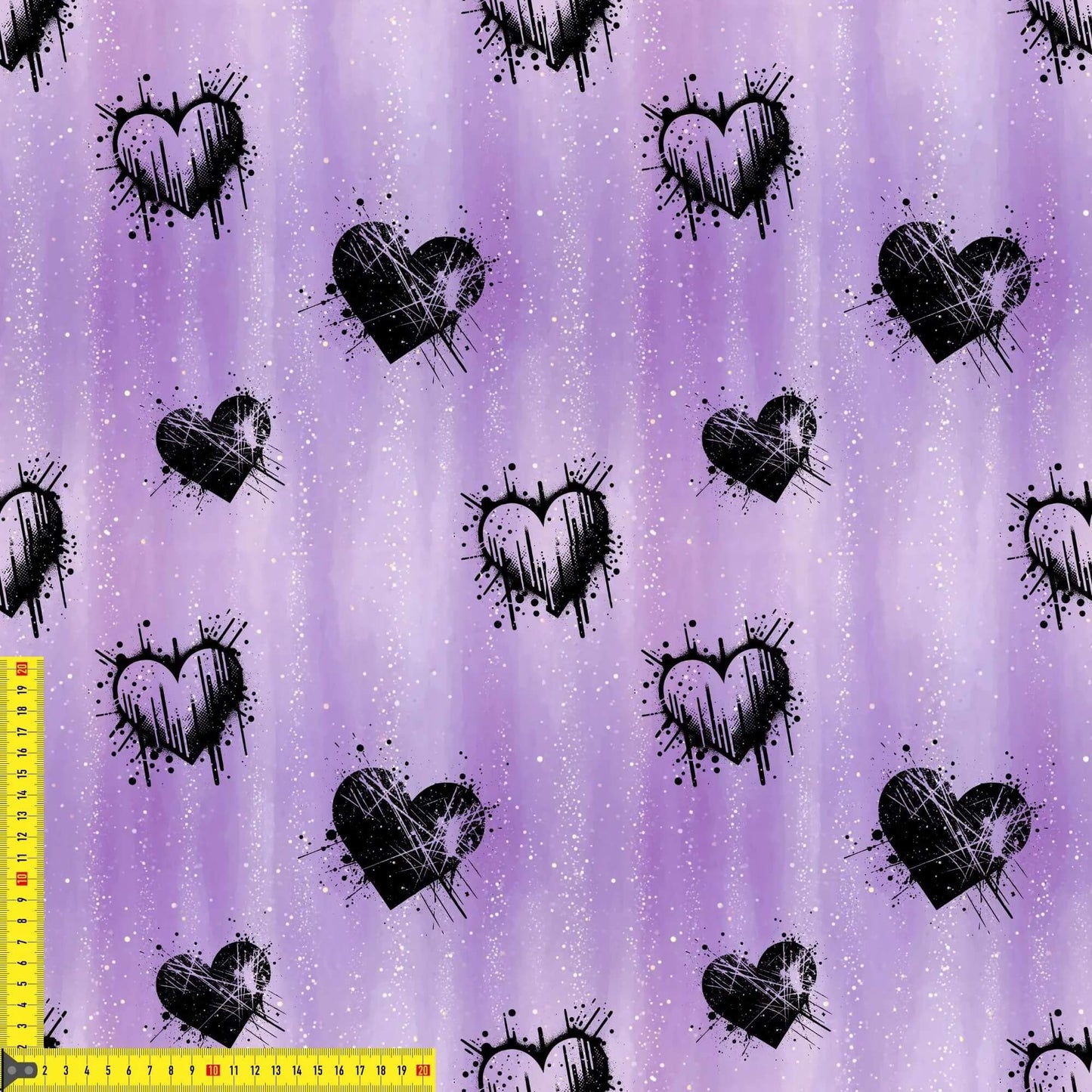 Jersey Stoff Purple Rebel für Kinderkleidung und Babykleidung mit Herzmotiv
