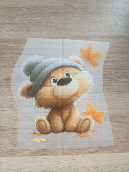 Bügelbild Herbstbär für Baby- und Kinderkleidung
