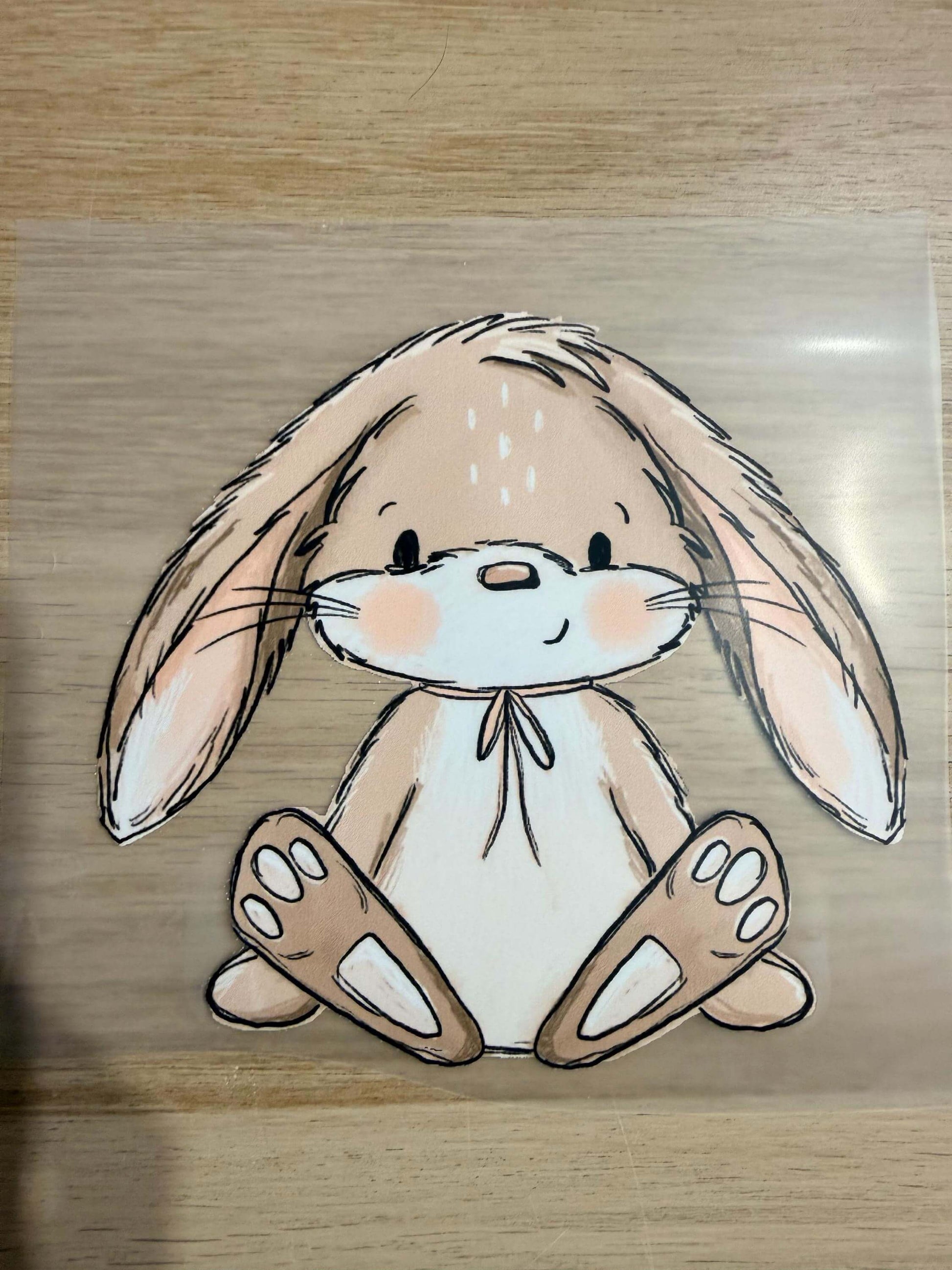 Hasen Bügelbild 16x17 cm für Babykleidung und Kinder Shirts
