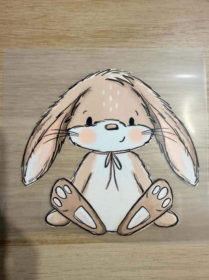 Hasen Bügelbild 16x17 cm für Babykleidung und Kinder Shirts
