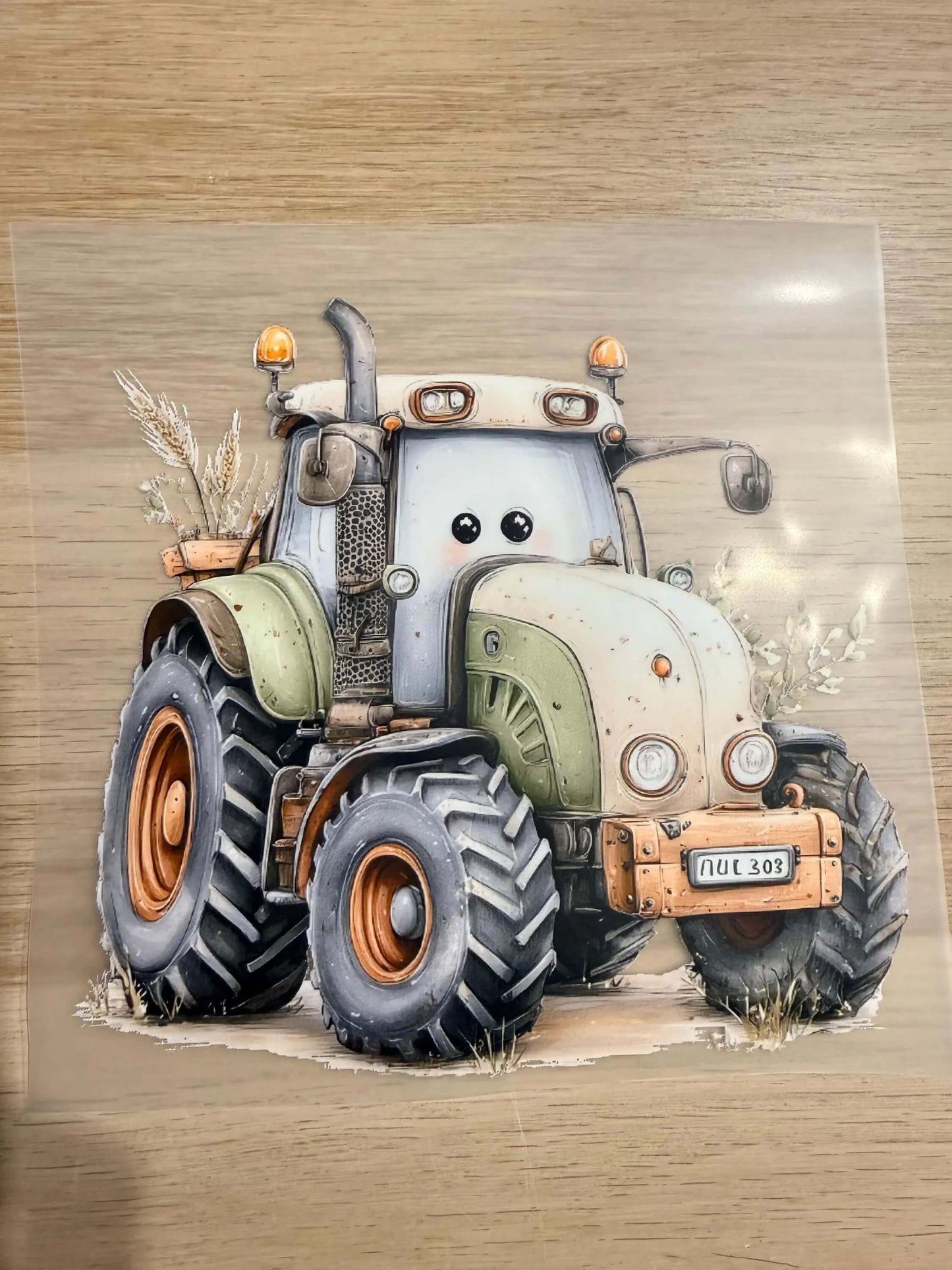 Traktor Bügelbild 16x17 cm für Shirts und Hoodies
