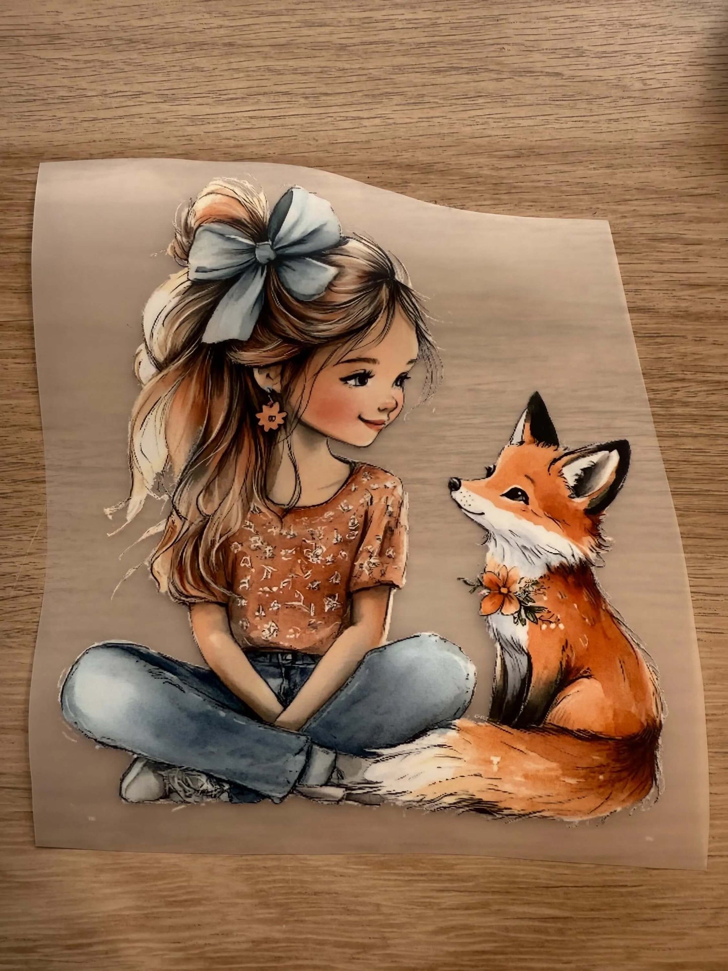 Fuchs Bügelbild 16x15 cm für Shirts und Hoodies
