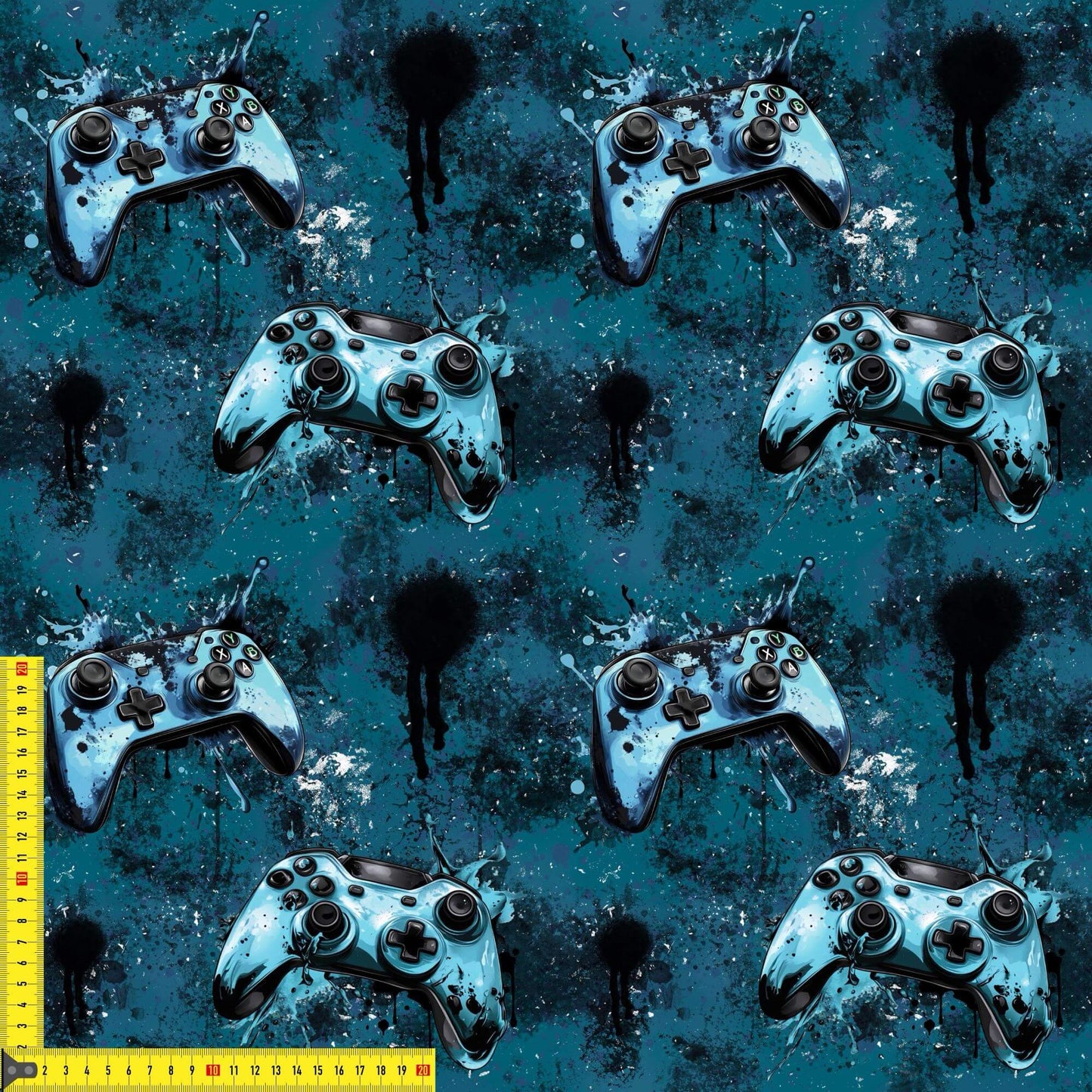 Kinderstoffe Baumwolle Gamer Motiv Controller OEKO TEX Standard 100
