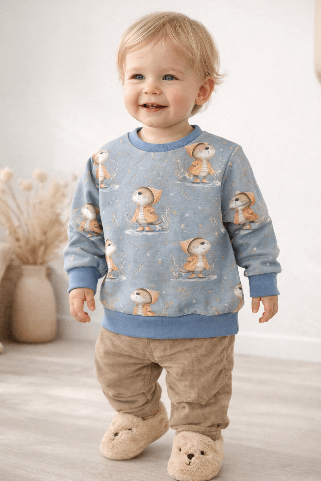 „Handgemachter Pullover für Kinder mit Schleiferlwerk Dainty Sweater Schnitt“