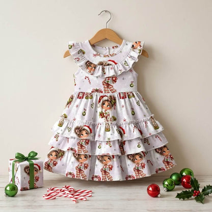 Stoff Meterware Weihnachtsmädchen Kinderstoffe Nähbeispiel