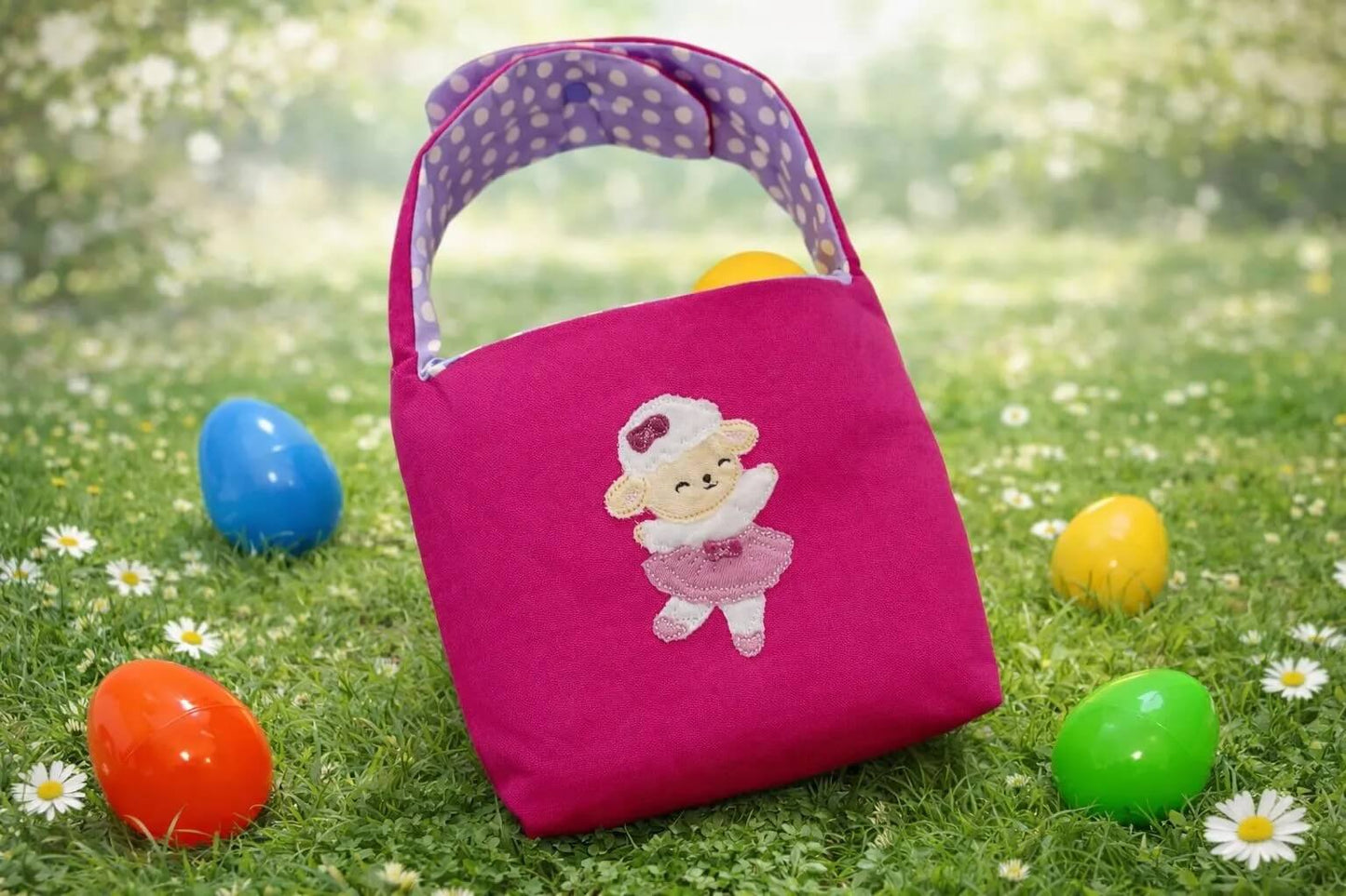 Niedliche Lamm Ballerina Stickdatei für Kinderkleidung