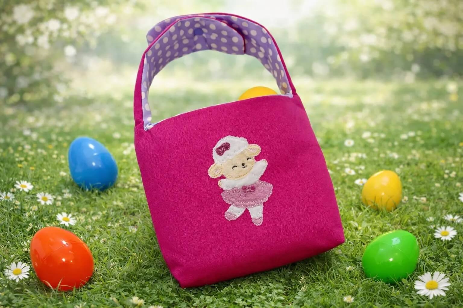Niedliche Lamm Ballerina Stickdatei für Kinderkleidung