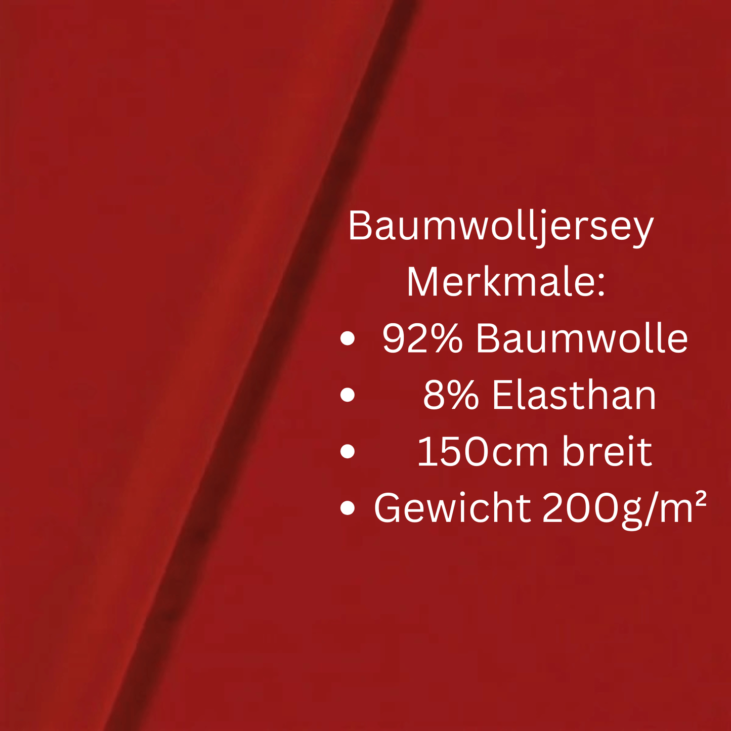 OEKO TEX 100 Baumwolljersey Meterware Rot – 0,5m Stoff für DIY Projekte