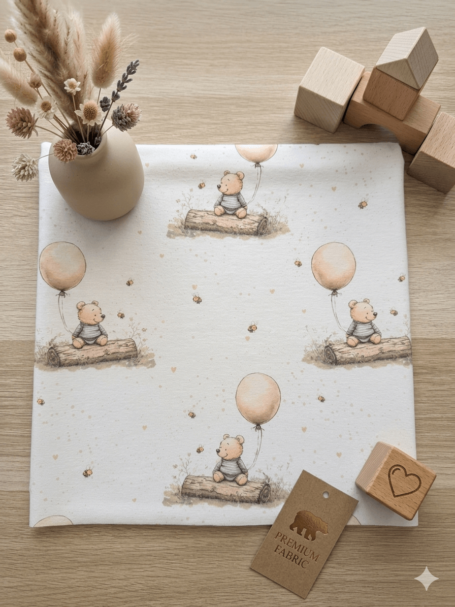 Jersey Honig Bär Kinderstoff OEKO TEX 100 weich Meterware
