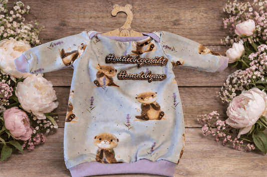 Babykleidung Handmade Kleid Otter French Terry Ballonkleid
