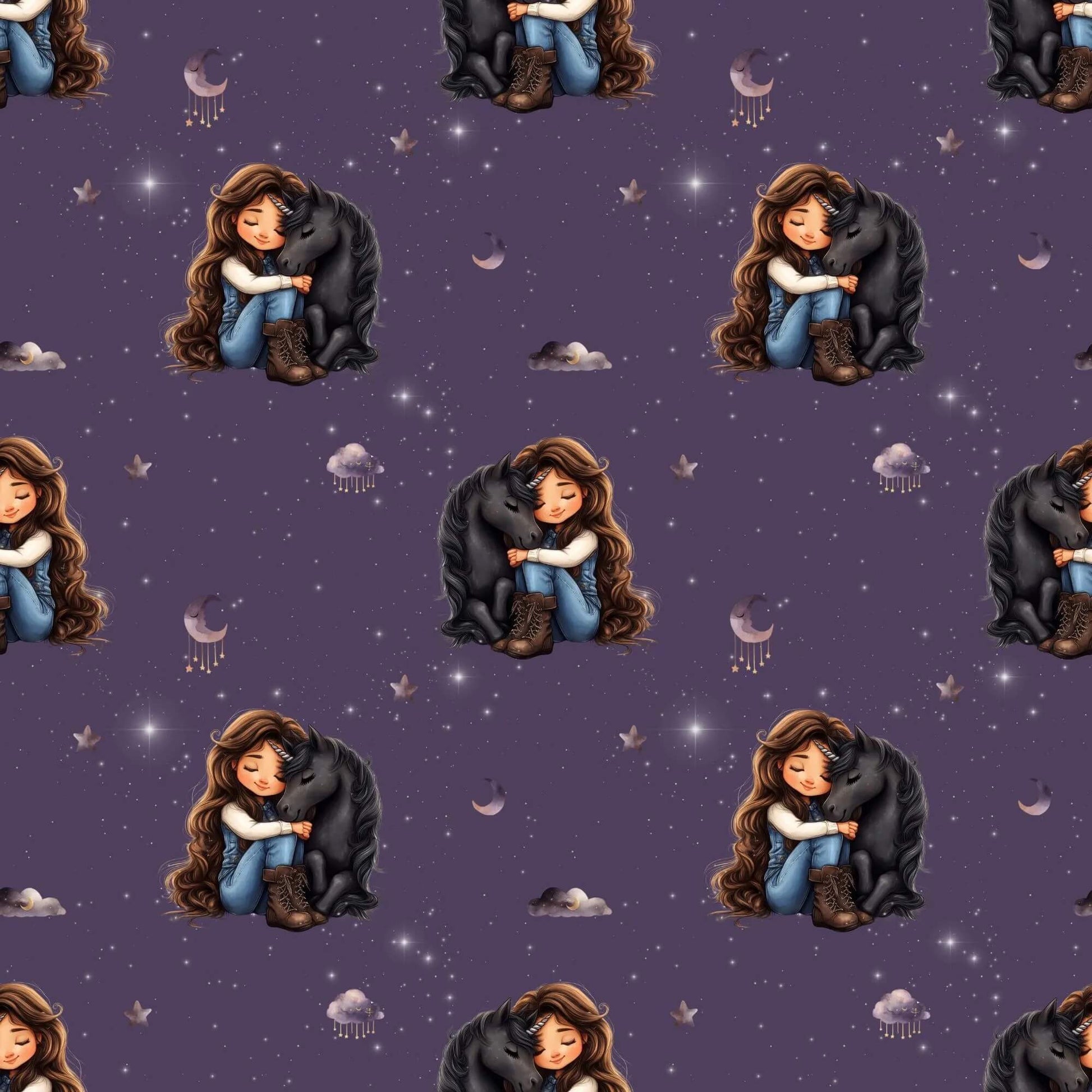 OEKO-TEX 100 Jersey Stoff Einhorn Motiv für Kinderkleidung