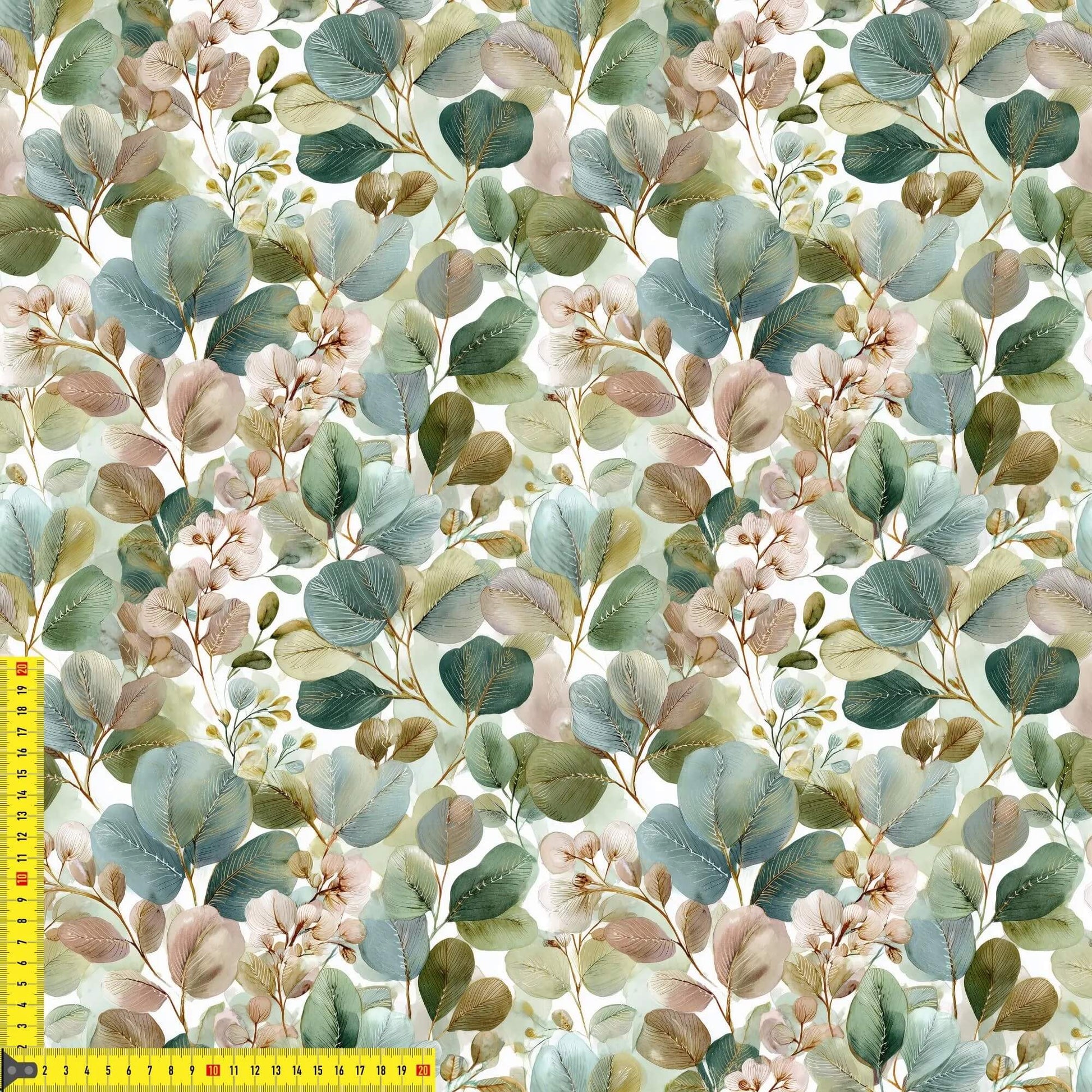 „Softshell Meterware Blättermuster – ideal für Jacken & Outdoorprojekte“