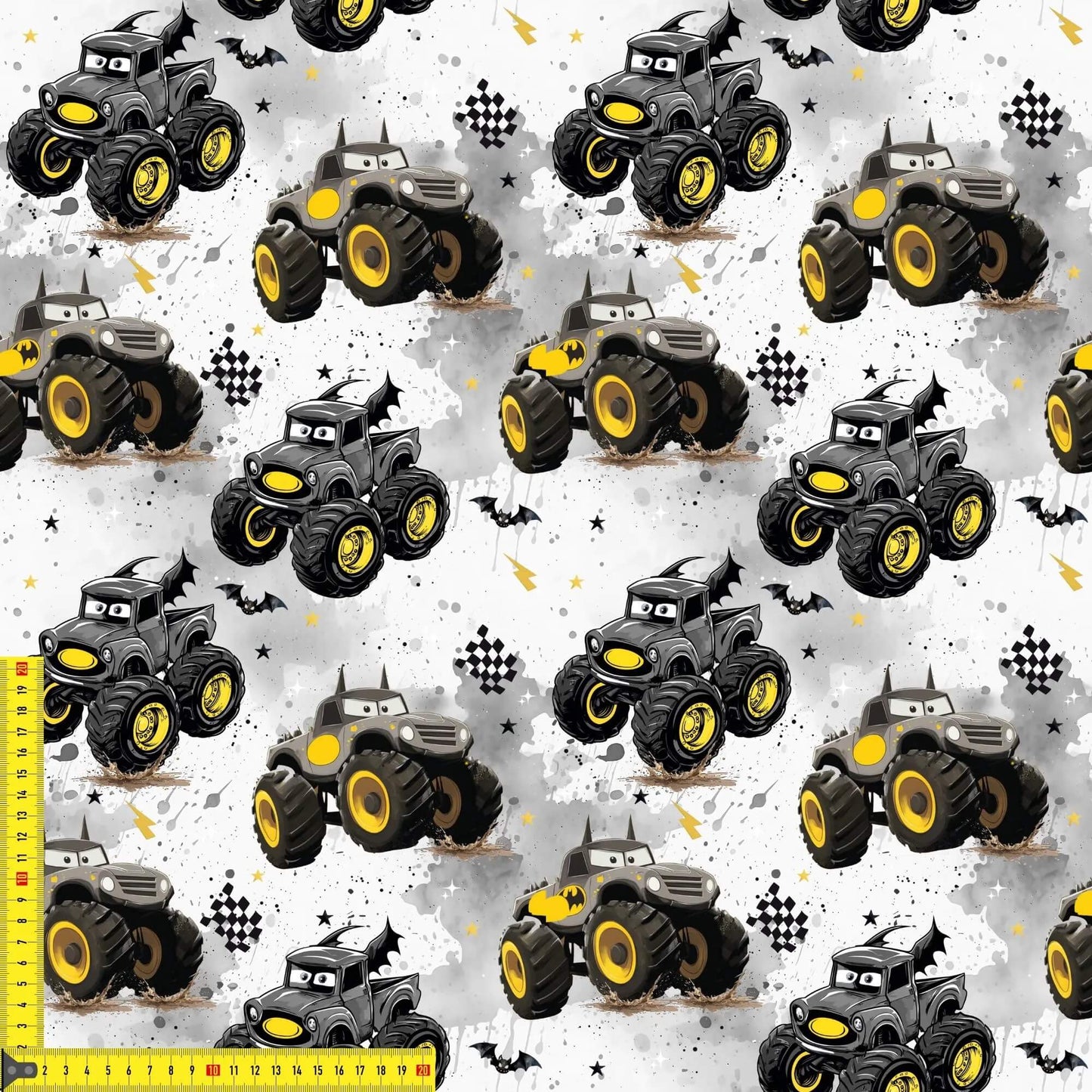 „Softshell Meterware Monstertruck – ideal für Jacken & Outdoorprojekte“