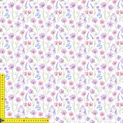 Sommerwiese Stoff auf Jersey – florales Aquarellmotiv OEKO‑TEX 100
