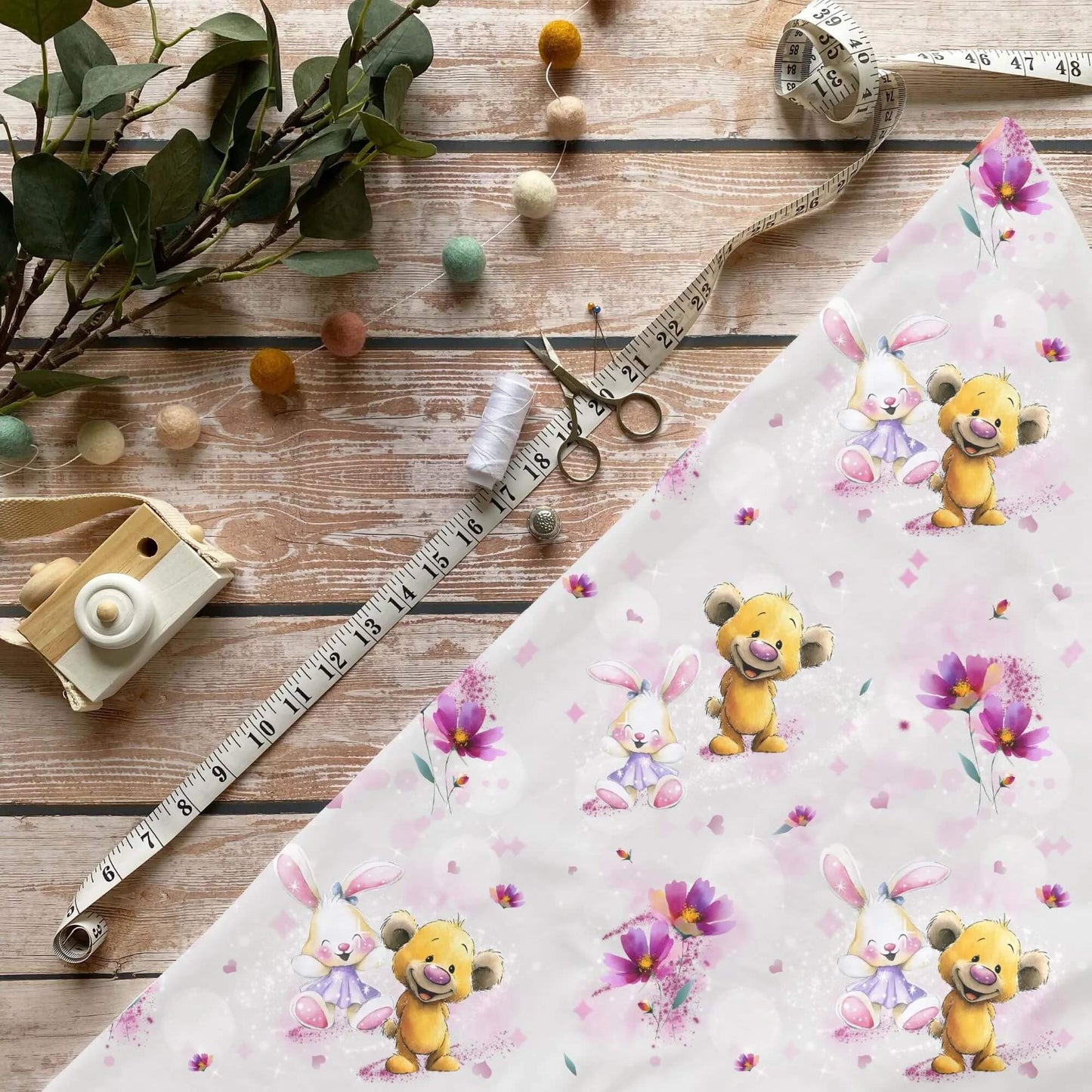 „Bär & Maus Stoff Meterware – ideal für Kinderkleidung & Tiermotive“