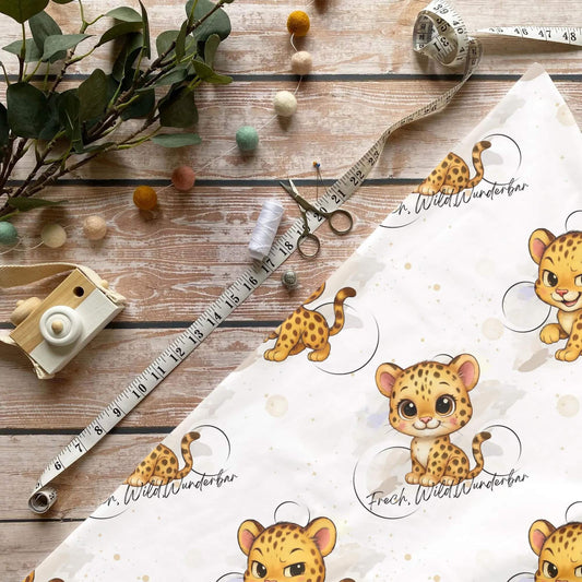 „Leopard Wild & Frech Stoff Meterware – ideal für Kinderkleidung & Tiermotive“