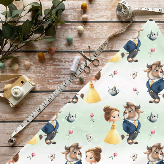 „Tanzendes Paar Stoff Meterware – ideal für Kinderkleidung & Märchenmotive“