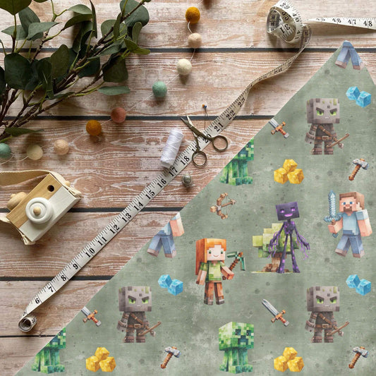 „Handwerk Dunkelgrün Stoff Meterware – ideal für Kinderkleidung & Gamingaccessoires“