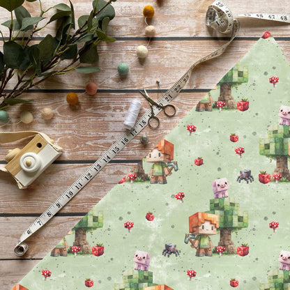 „Handwerk Hellgrün Stoff Meterware – ideal für Kinderkleidung & Gamingmotive“