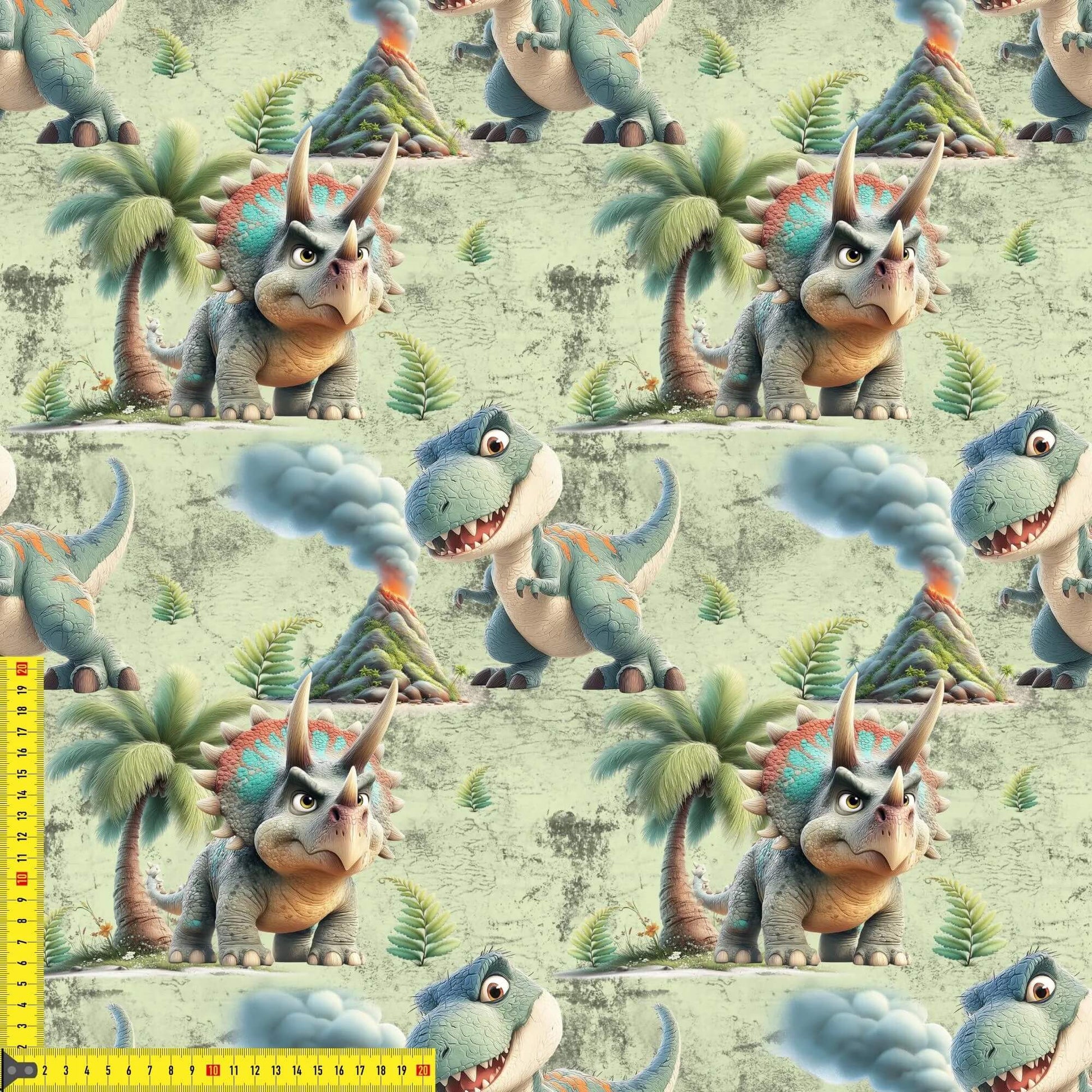 „Coole Dino Stoff Meterware – ideal fuer Kinderkleidung & Abenteueraccessoires“