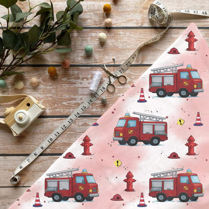 „Feuerwehr Stoff Meterware – ideal für Kinderkleidung & Einsatzmotive“