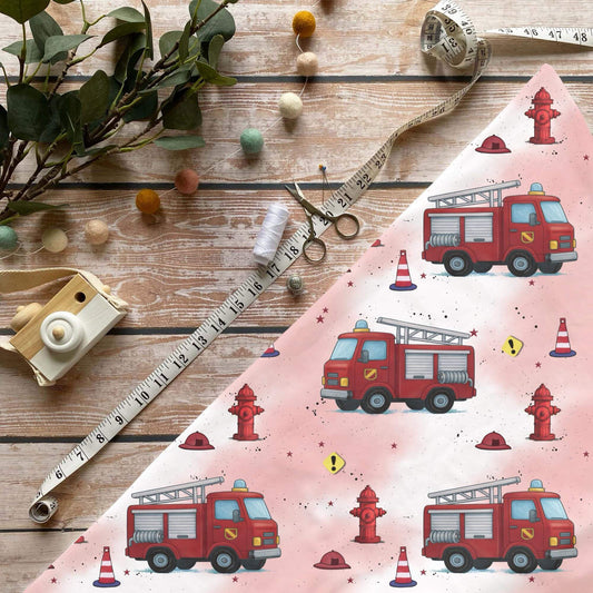 „Feuerwehr Stoff Meterware – ideal für Kinderkleidung & Einsatzmotive“