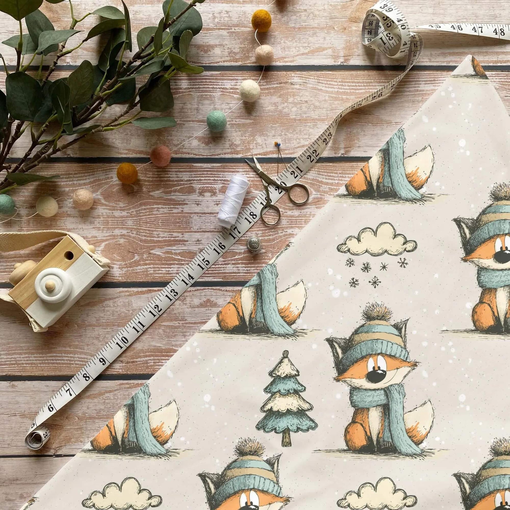 „Winterfuchs Stoff Meterware – ideal fuer Kinderkleidung & Winteraccessoires“