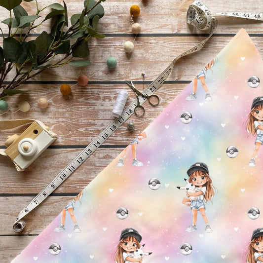 „Spielgefährtin Stoff Meterware – ideal für Kinderkleidung & Gamingmotive“