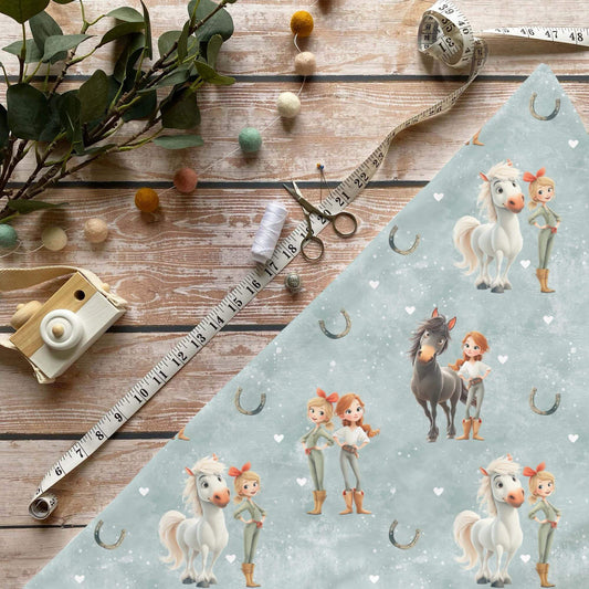 „Mimi & Bina Stoff Meterware – ideal für Kinderkleidung & Pferdemotive“