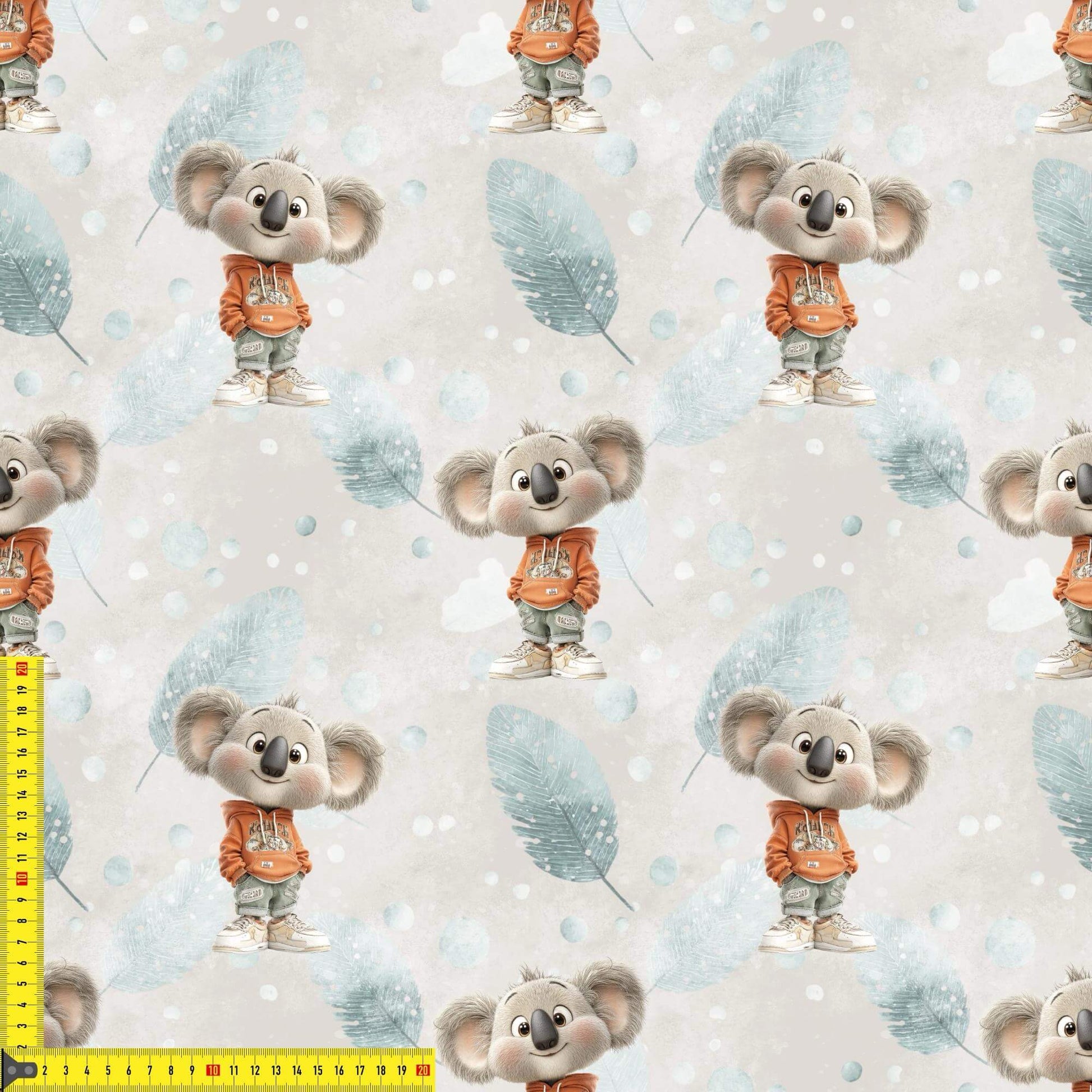 Koala Kinderstoff Meterware Maßband Größenansicht Jersey
