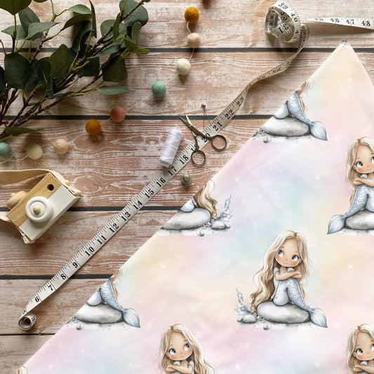 „Meerjungfrau Stoff Meterware – ideal für Kinderkleidung & Fantasiemotive“