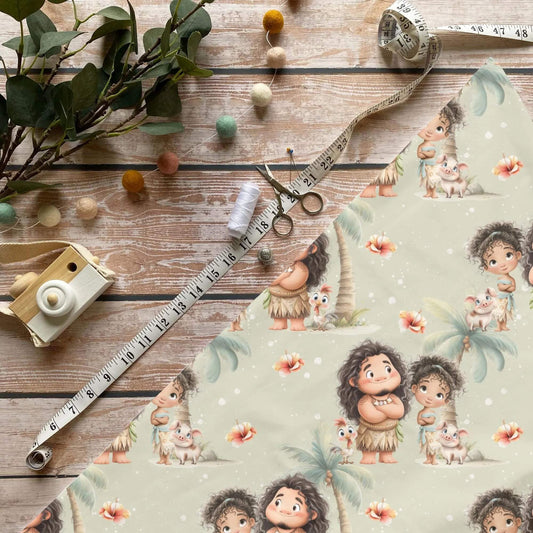 „Moana & Crew Stoff Meterware – ideal für Kinderkleidung & Südseeabenteuer“
