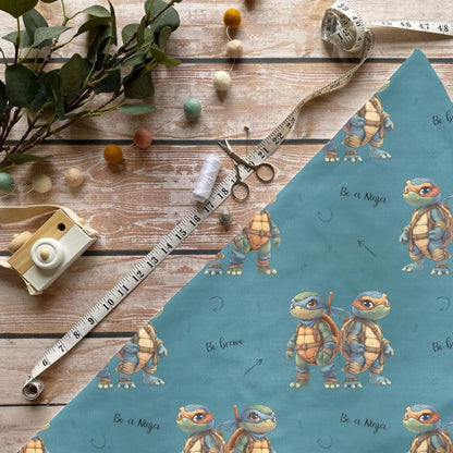 „Ninja Schildkroete Stoff Meterware – ideal fuer Kinderkleidung & Actionaccessoires“