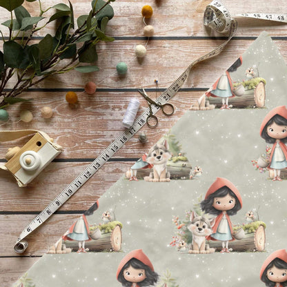 „Rotkäppchen Stoff Meterware – ideal für Kinderkleidung & Märchenaccessoires“