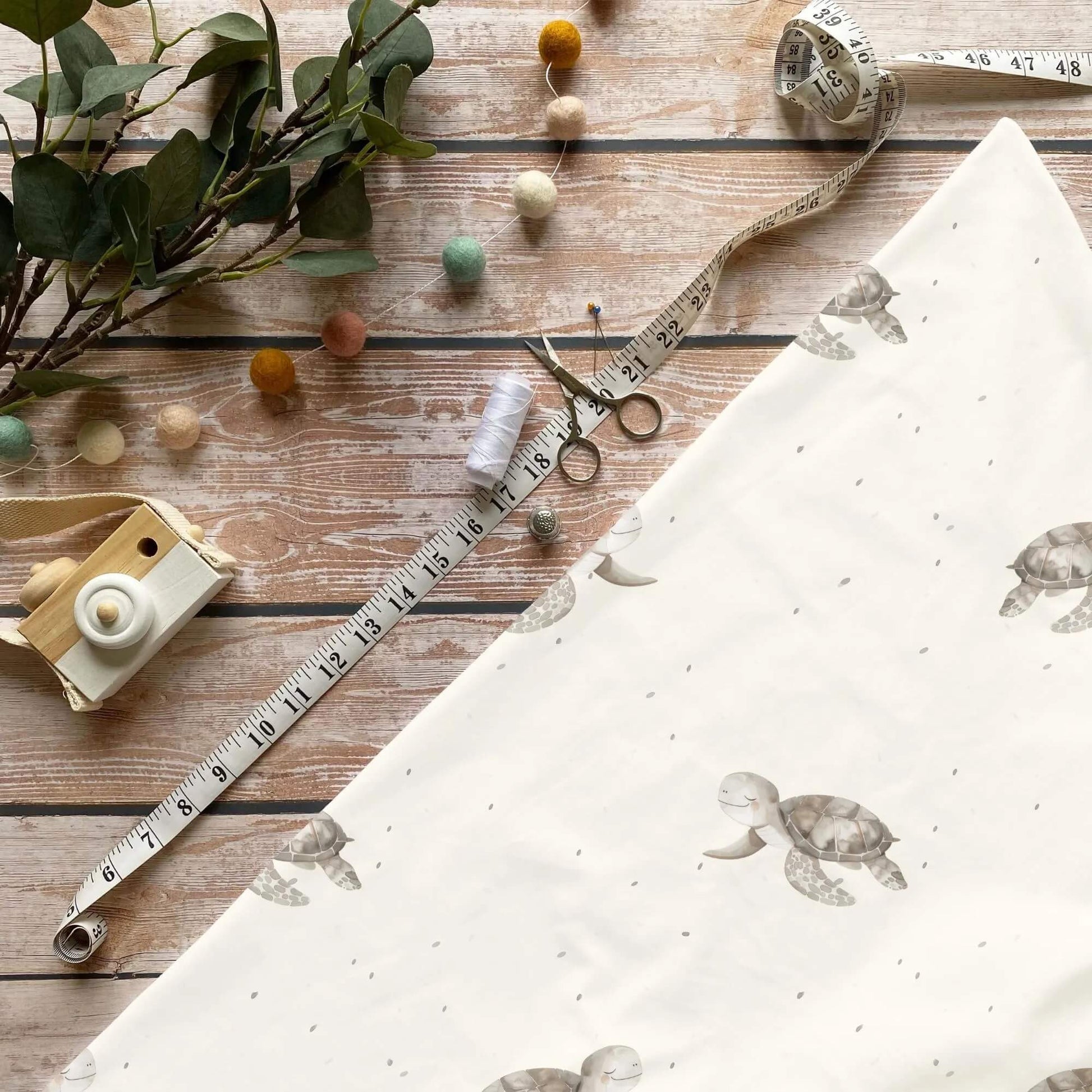 „Schildkroete Stoff Meterware – ideal fuer Kinderkleidung & Meeresaccessoires“