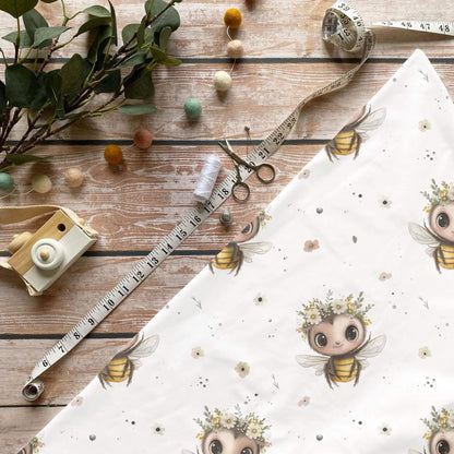 „Biene Stoff Meterware – ideal für Kinderkleidung & Naturmotive“