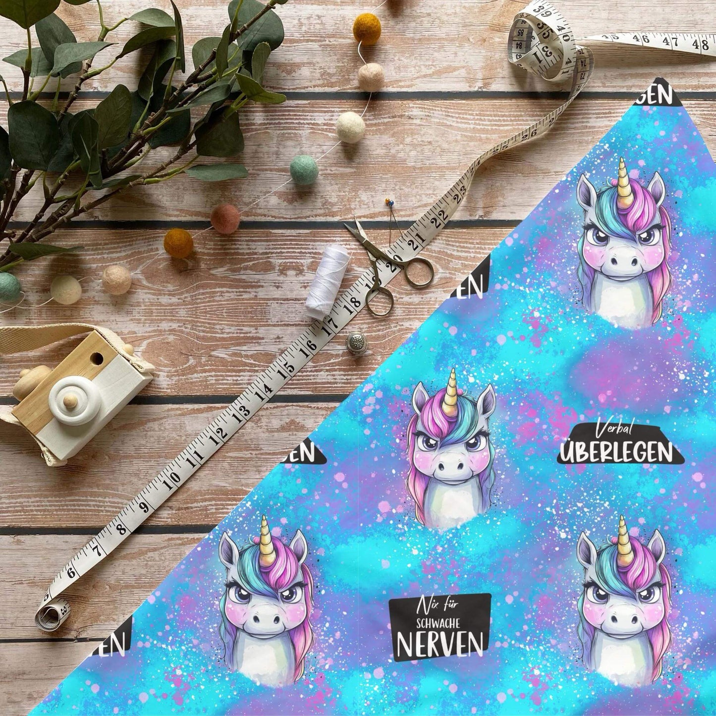 „Unicorn Stoff Meterware – ideal für Kinderkleidung & Statementmotive“