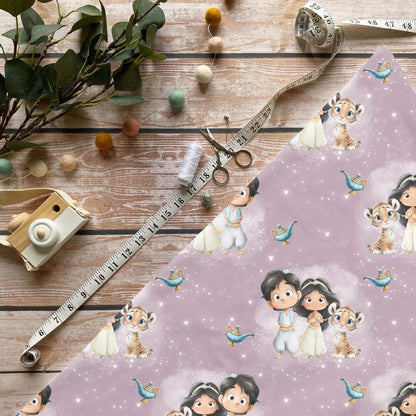 „Arabische Freunde Stoff Meterware – ideal für Kinderkleidung & Märchenmotive“