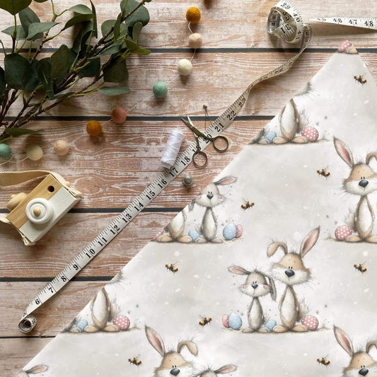 „Hasenpaar Stoff Meterware – ideal fuer Kinderkleidung & Osteraccessoires“