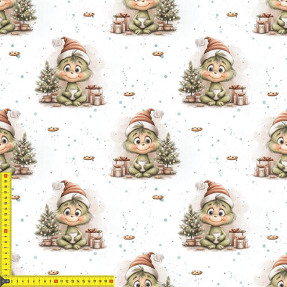 Jersey Stoff Weihnachten Kinder Baby Wichtel Muster
