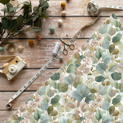 „Blättermuster Stoff Meterware – ideal für Kinderkleidung & Naturmotive“