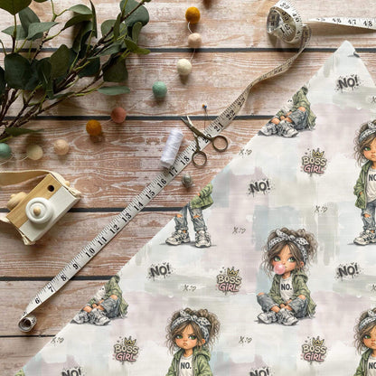 Boss Girl Stoff Meterware für moderne Kinderkleidung in Jersey