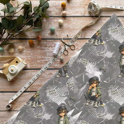 „Game Over Stoff Meterware – ideal für Kinderkleidung & Gaming‑Motive“